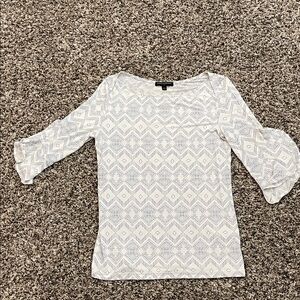 Banana Republic White Patterned Blouse